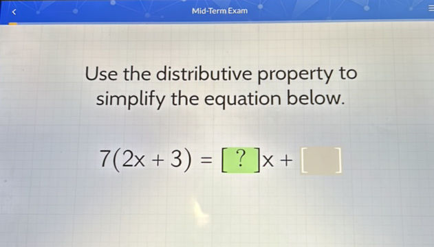 Use the distributive property to simplify