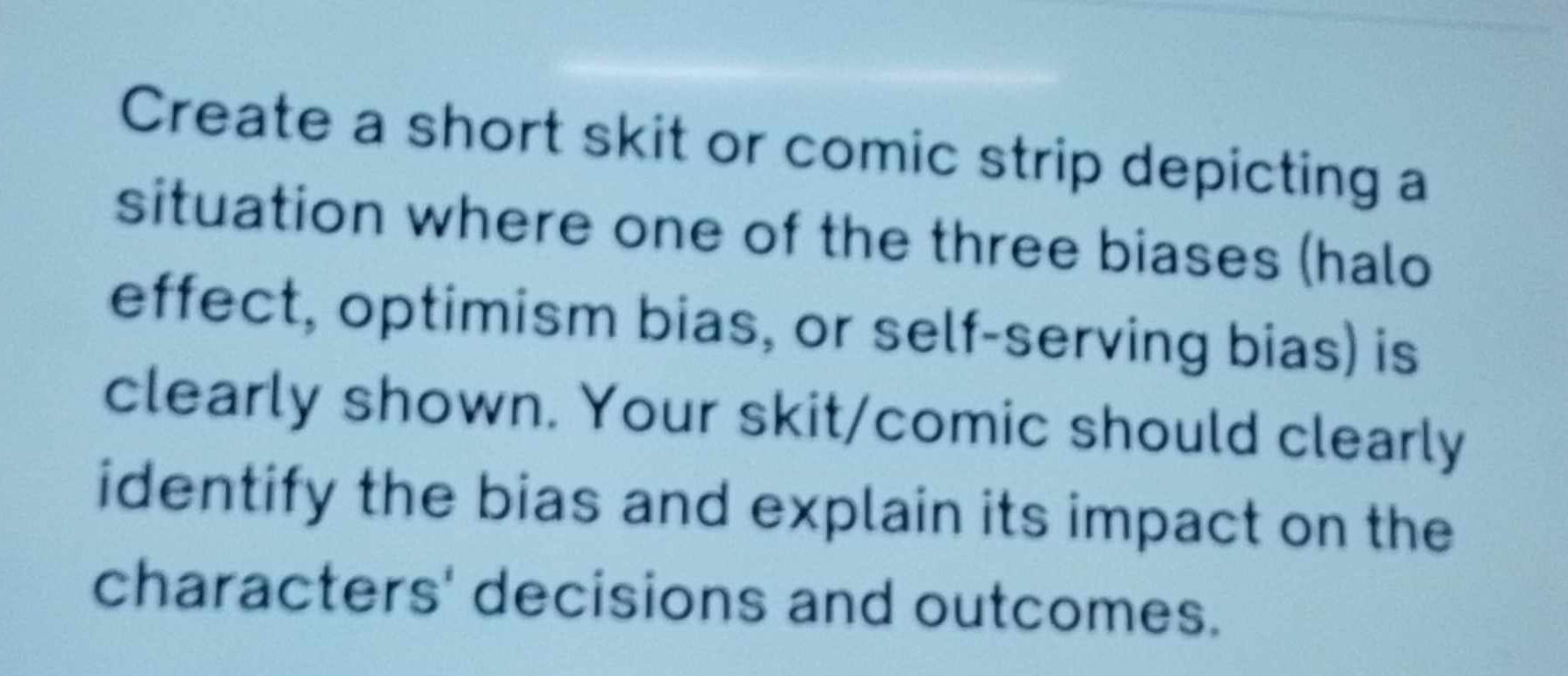 Create a short skit or comic strip depicting | StudyX