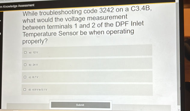 While troubleshooting code 3242 on a C34B