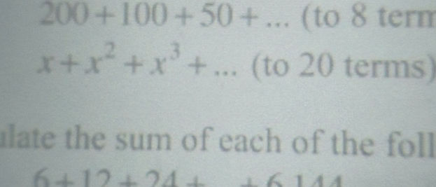 Calculate the sum of each of the following | StudyX