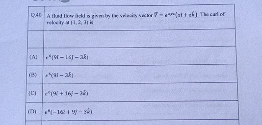 Q40 A fluid flow field is given by the | StudyX