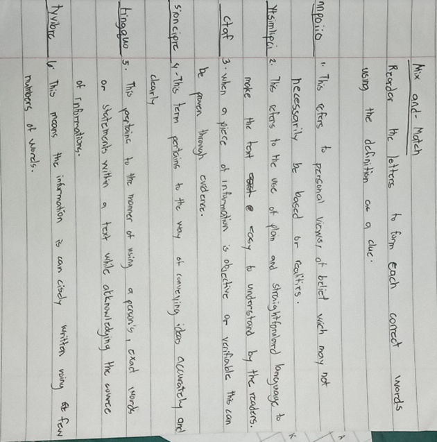 Mix and Match Reorder the letters to form | StudyX