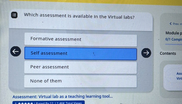 Which assessment is available in the Virtual