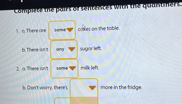 Complete the pairs or sentences with the