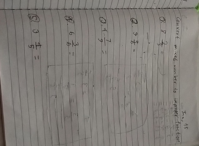 Convert mixed number to improper fraction 5