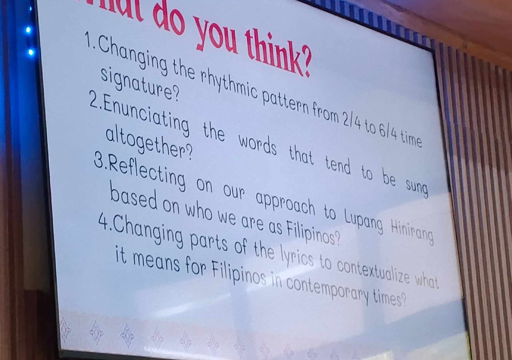 do you think 1 Changing the rhythmic pattern | StudyX