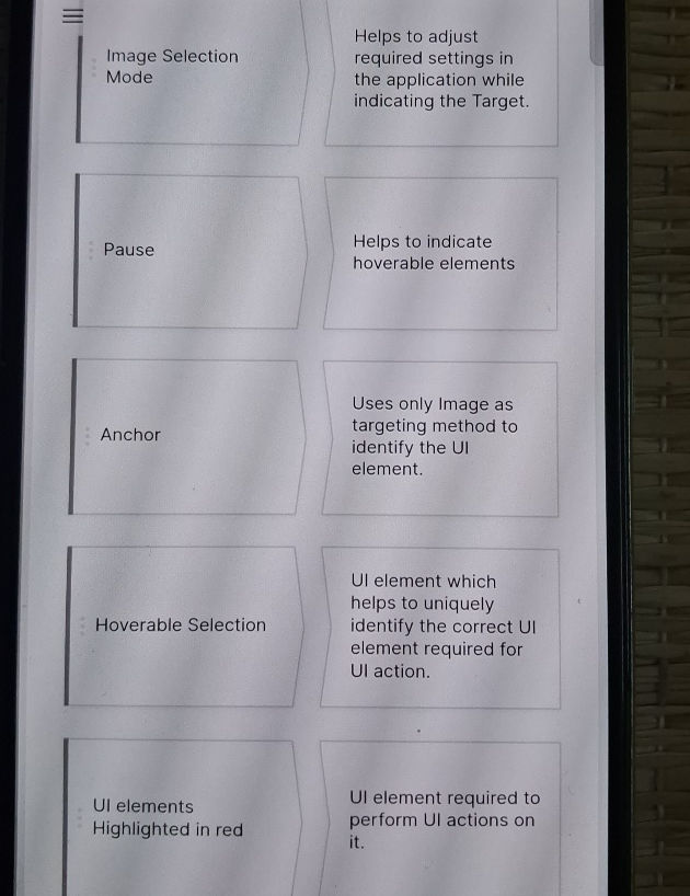Match the following UI element selection