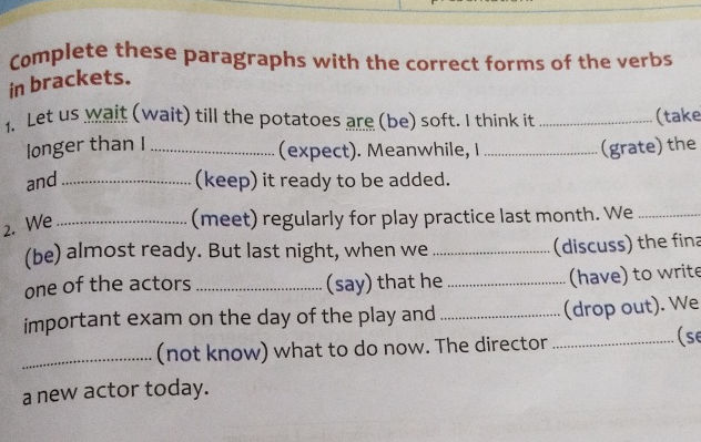 Complete these paragraphs with the correct | StudyX