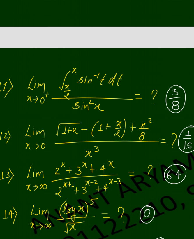 1) x 0+ x 0x t dt 2 x = 38 2) x 0 1+x - (1