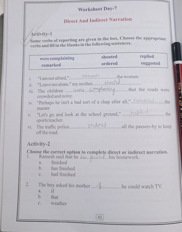 Worksheet Day-7 Direct And Indirect | StudyX