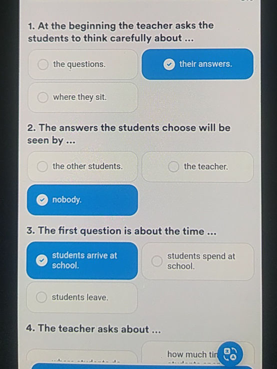 1 At the beginning the teacher asks the | StudyX