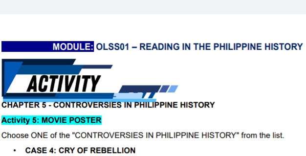 MODULE OLSS01 - READING IN THE PHILIPPINE | StudyX