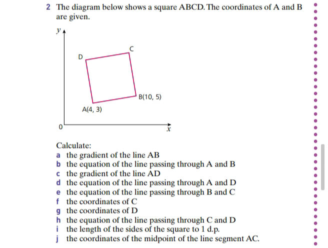 2 The diagram below shows a square ABCD The