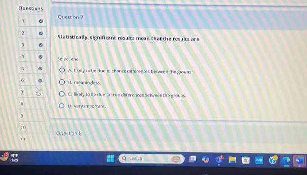 Statistically significant results mean that