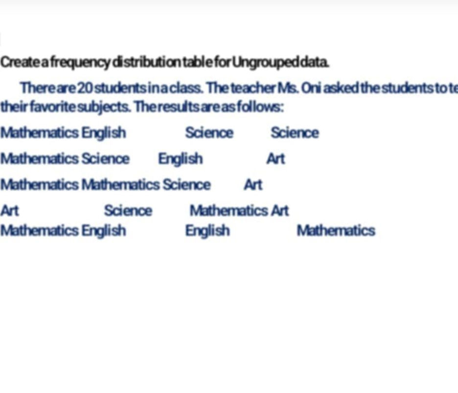 Create a frequency distribution table for | StudyX