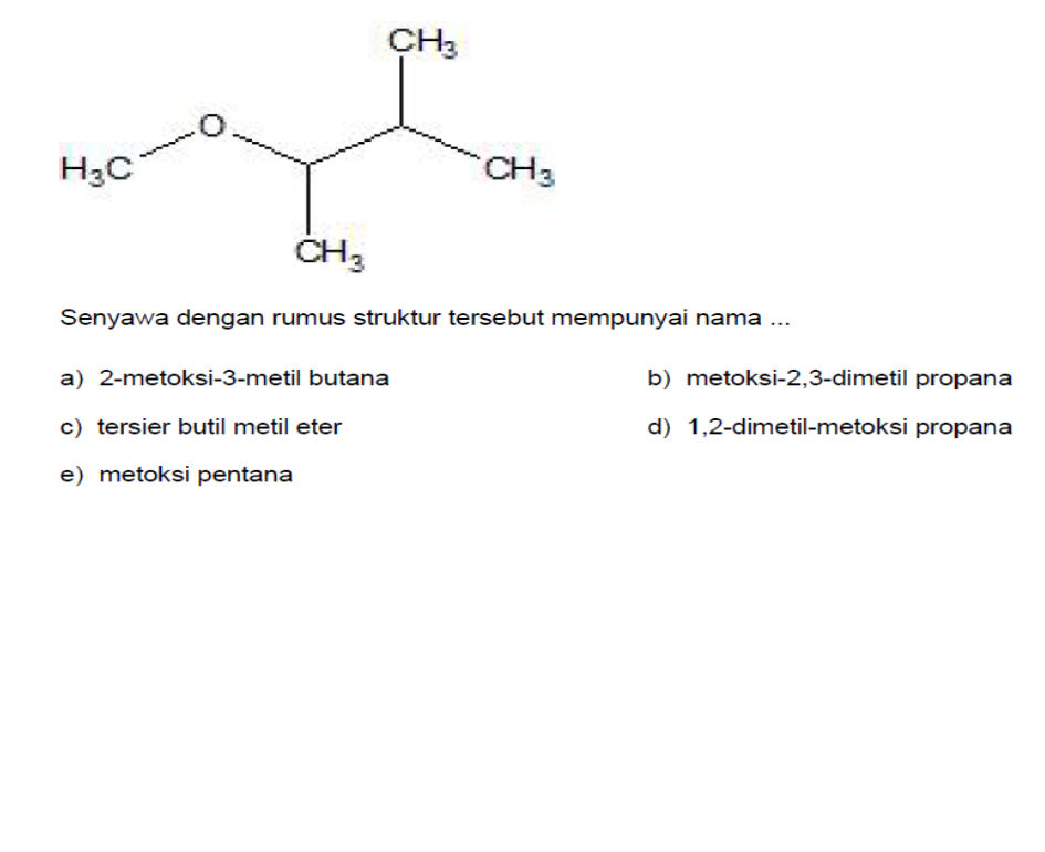 CH3 O H3C CH3 CH3 Senyawa dengan rumus | StudyX