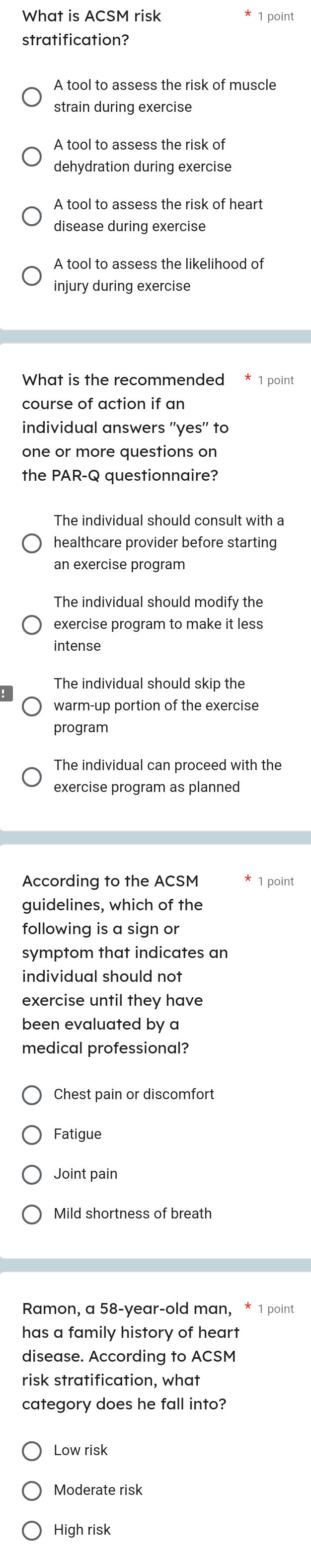 What is ACSM risk stratification A tool to | StudyX