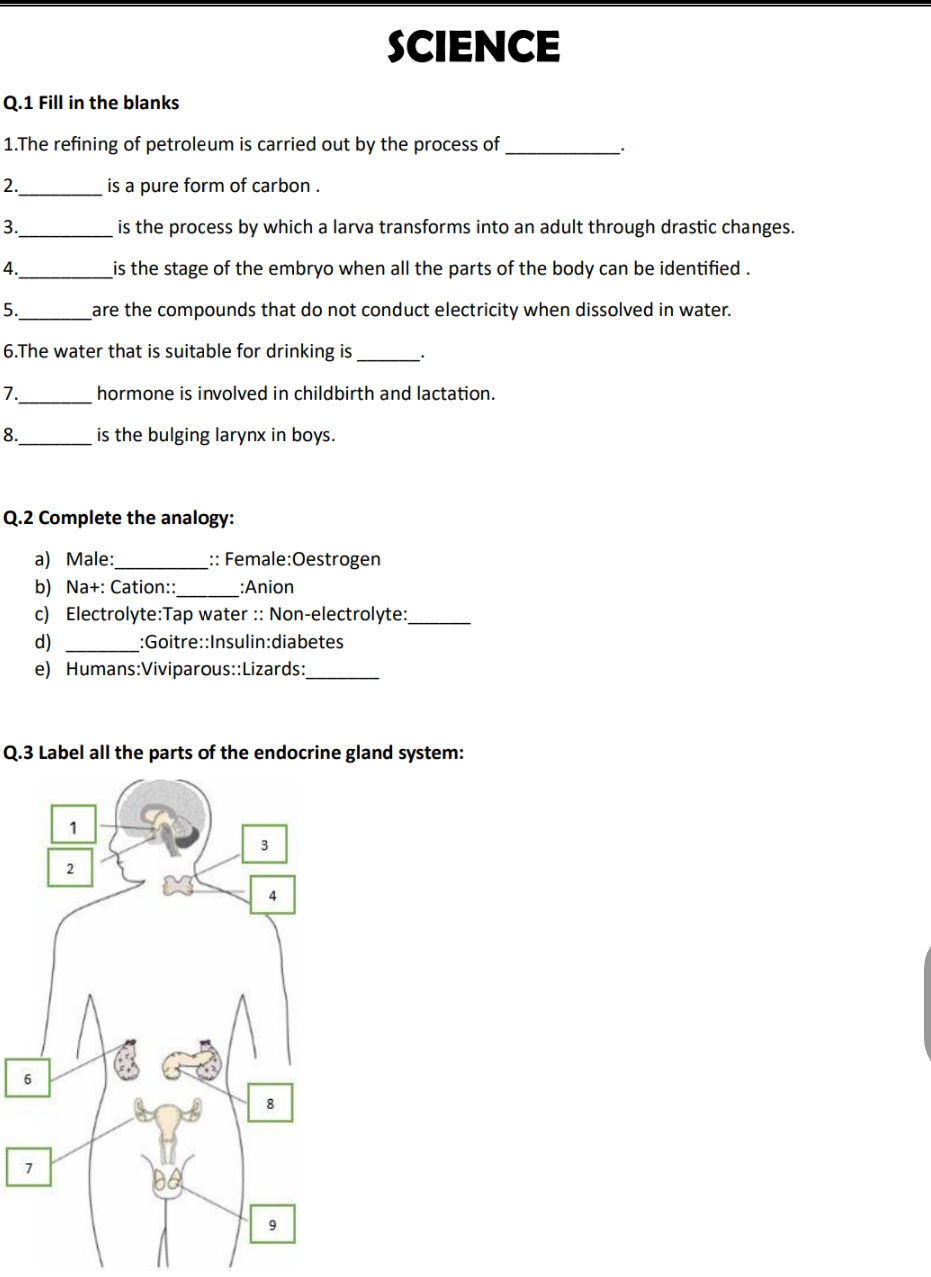 Q1 Fill in the blanks 1The refining of