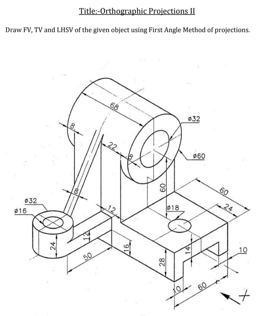 Title-Orthographic Projections II Draw FV TV