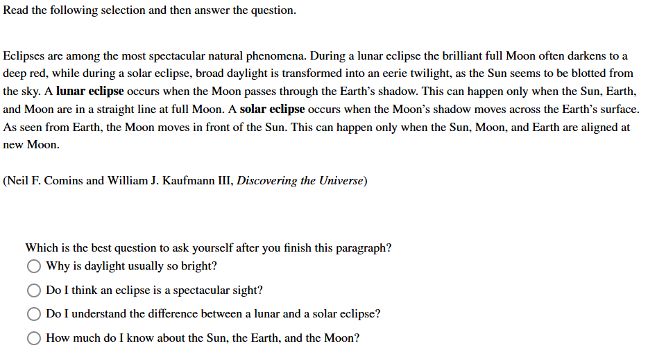 Read the following selection and then answer