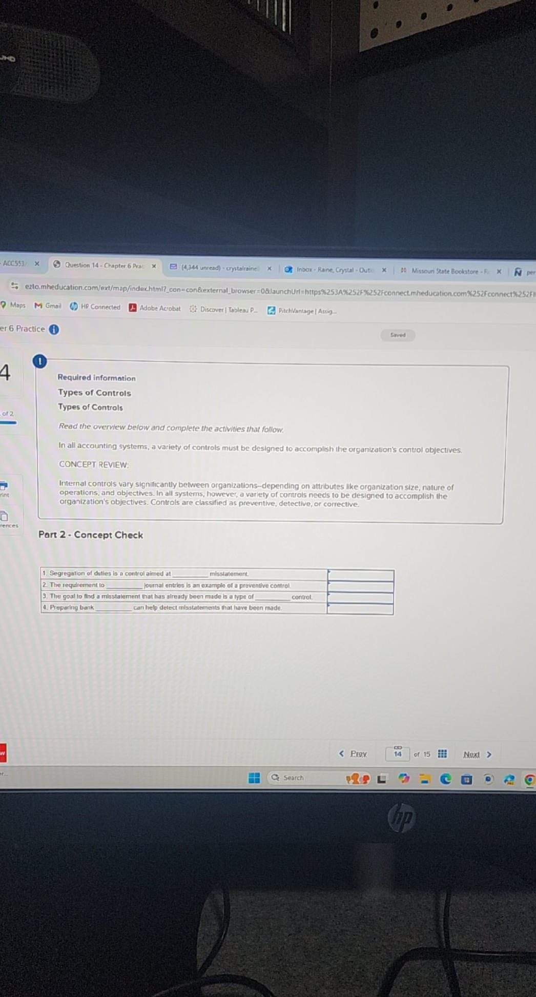 Controltype Examples Required information Types of Controls Types