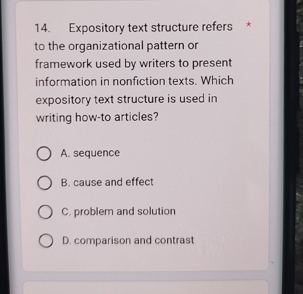 Expository text structure refers to the