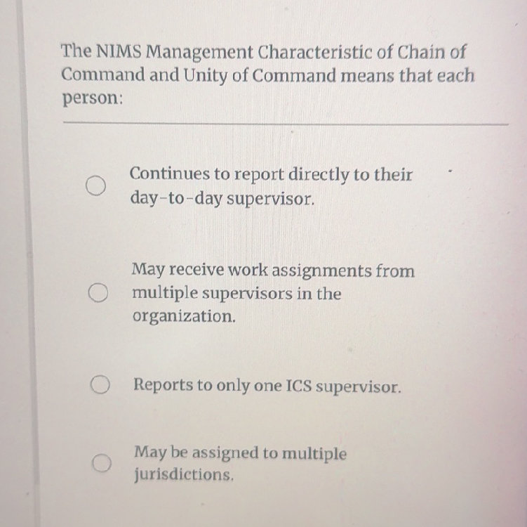 Commanded Mean The NIMS Management Characteristic of Chain