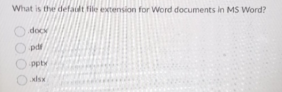 Word File Type Ext What is the default file extension for Word
