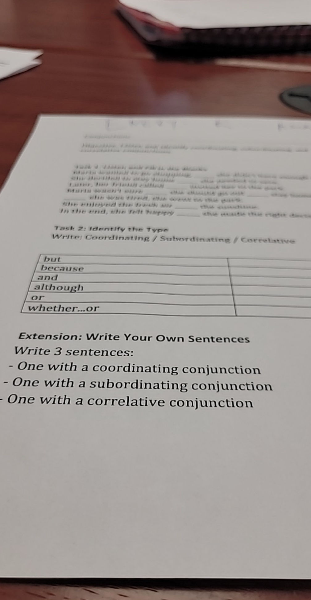 Task 2: Identify the Type Write: