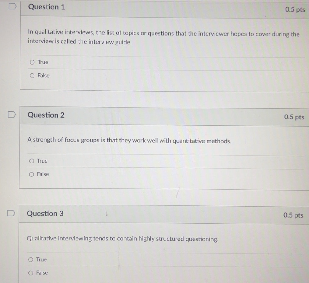 Qualitative interviewing tends to contain