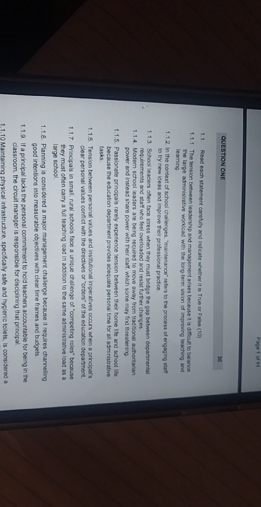 Read each statement carefully and indicate