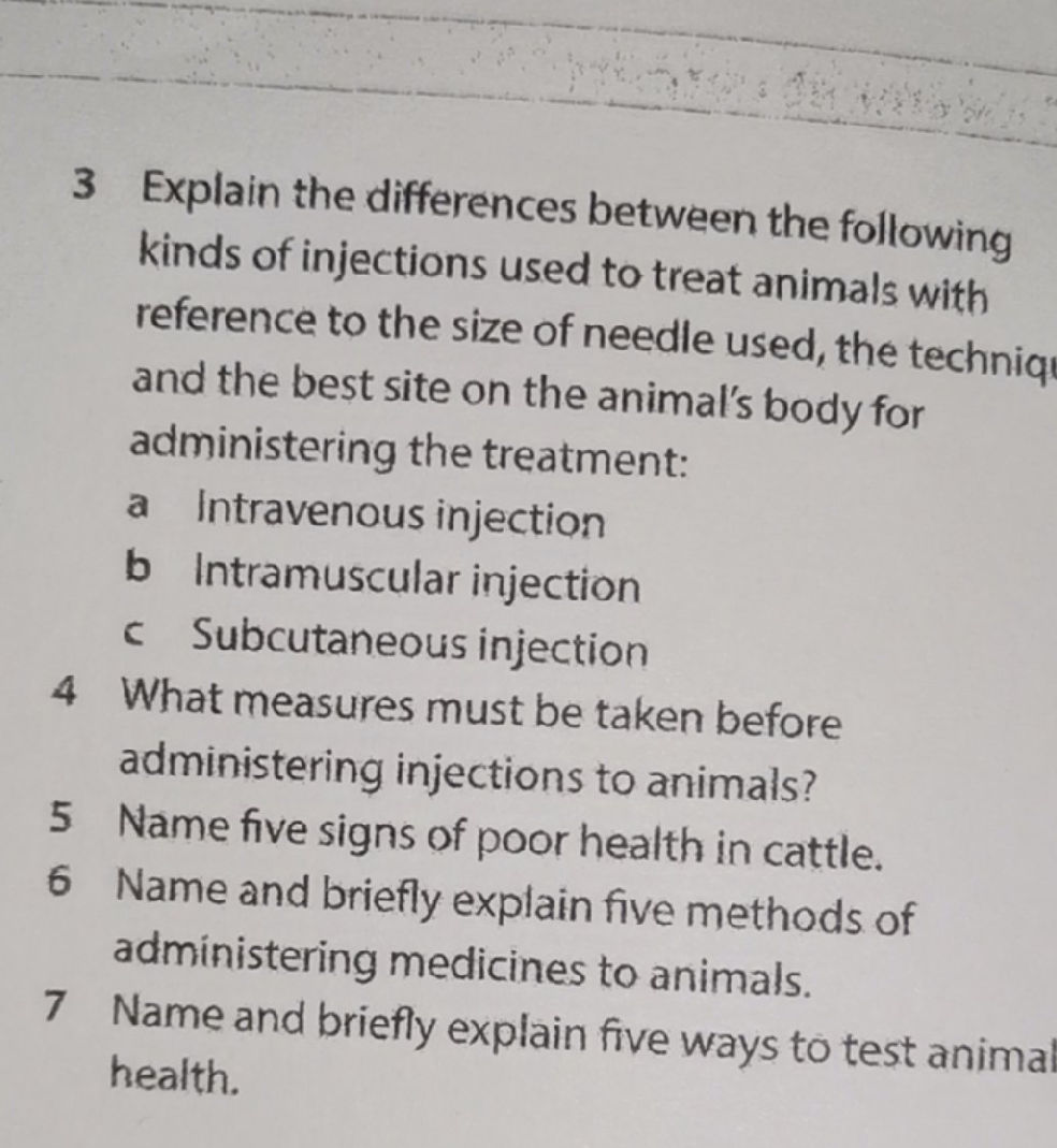 Types Of Injections In Animals Explain the differences between the