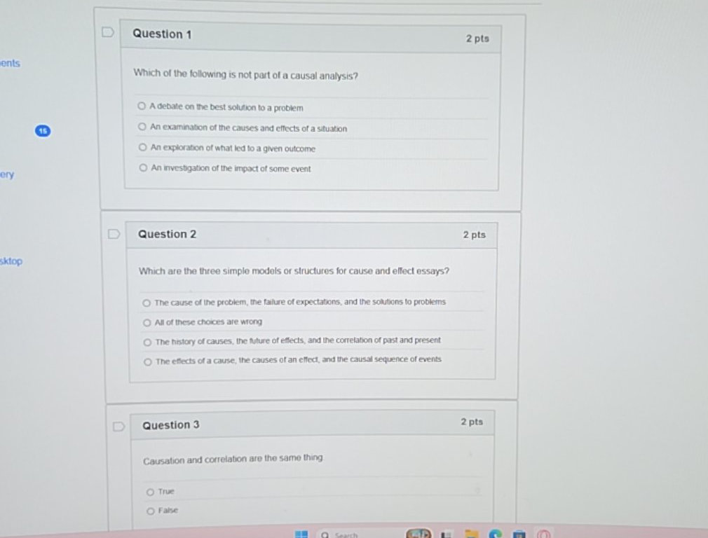 Question 2 Which are the three simple models