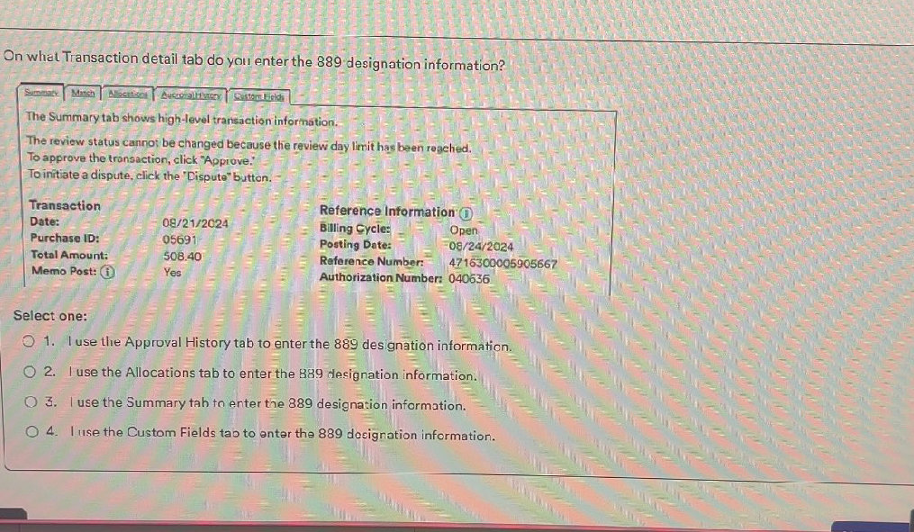 On what Transaction detail tab do you enter