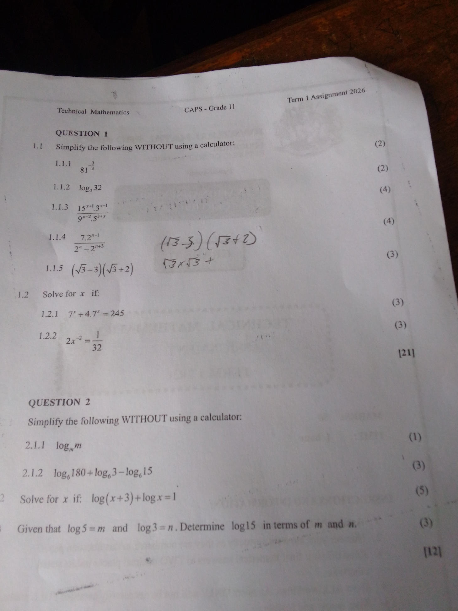 Simplify the following WITHOUT using a