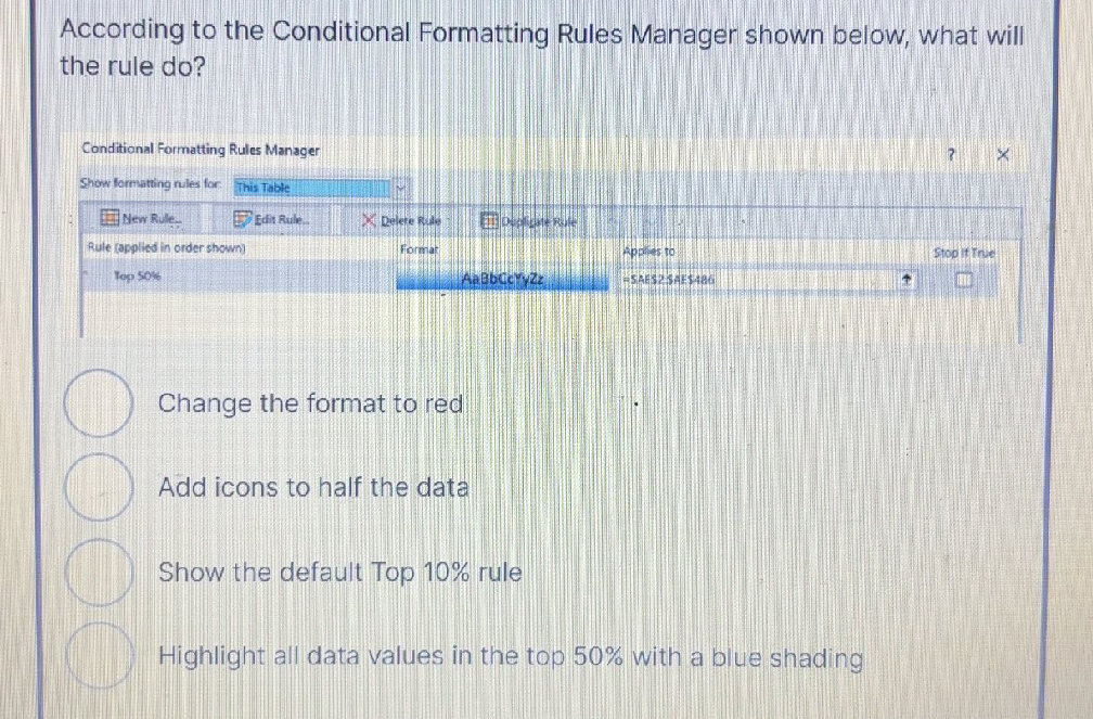 According to the Conditional Formatting