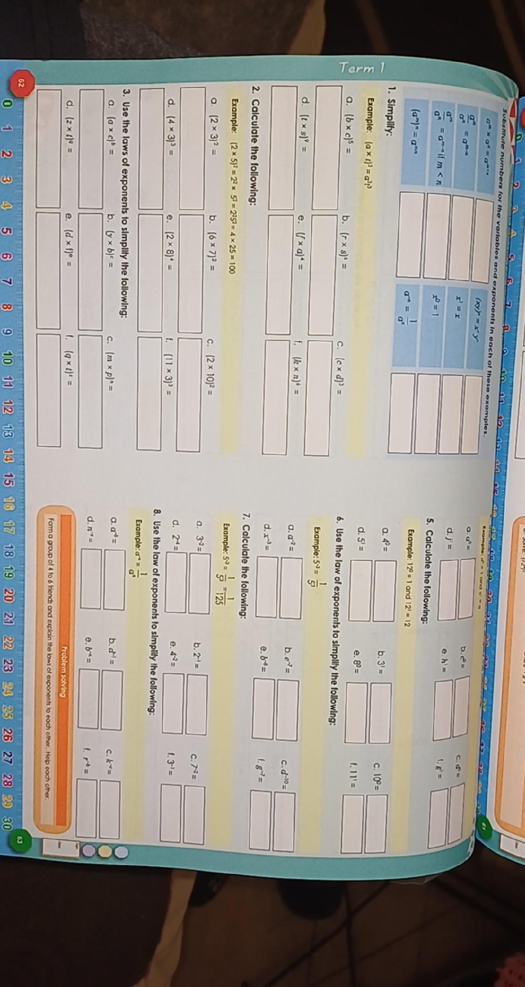 Calculate the following: Example: $(2 imes