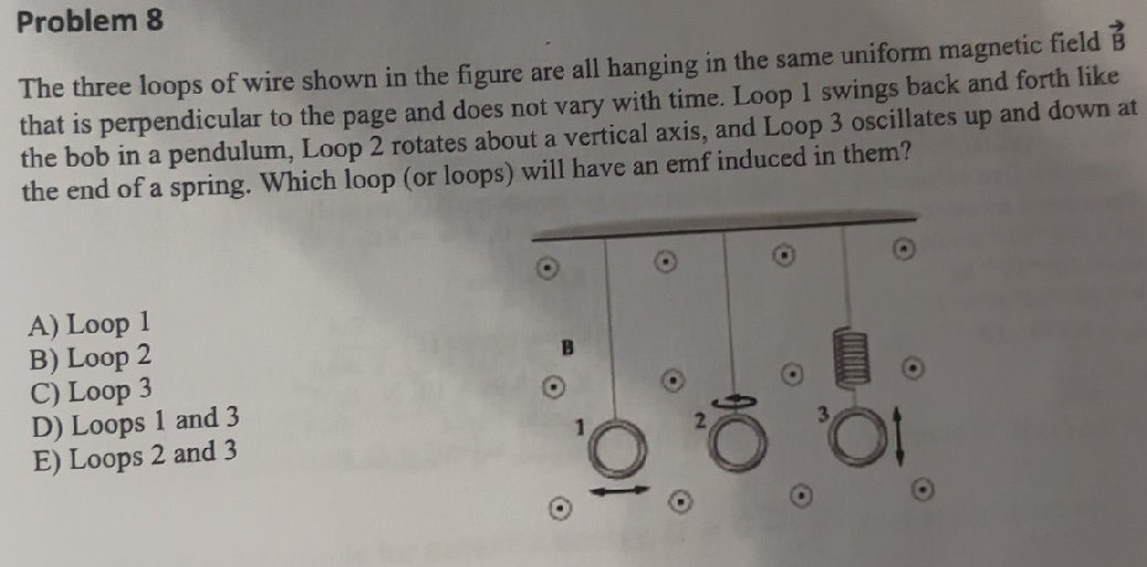 Three Loop Problems Problem 8 The three loops of wire shown in