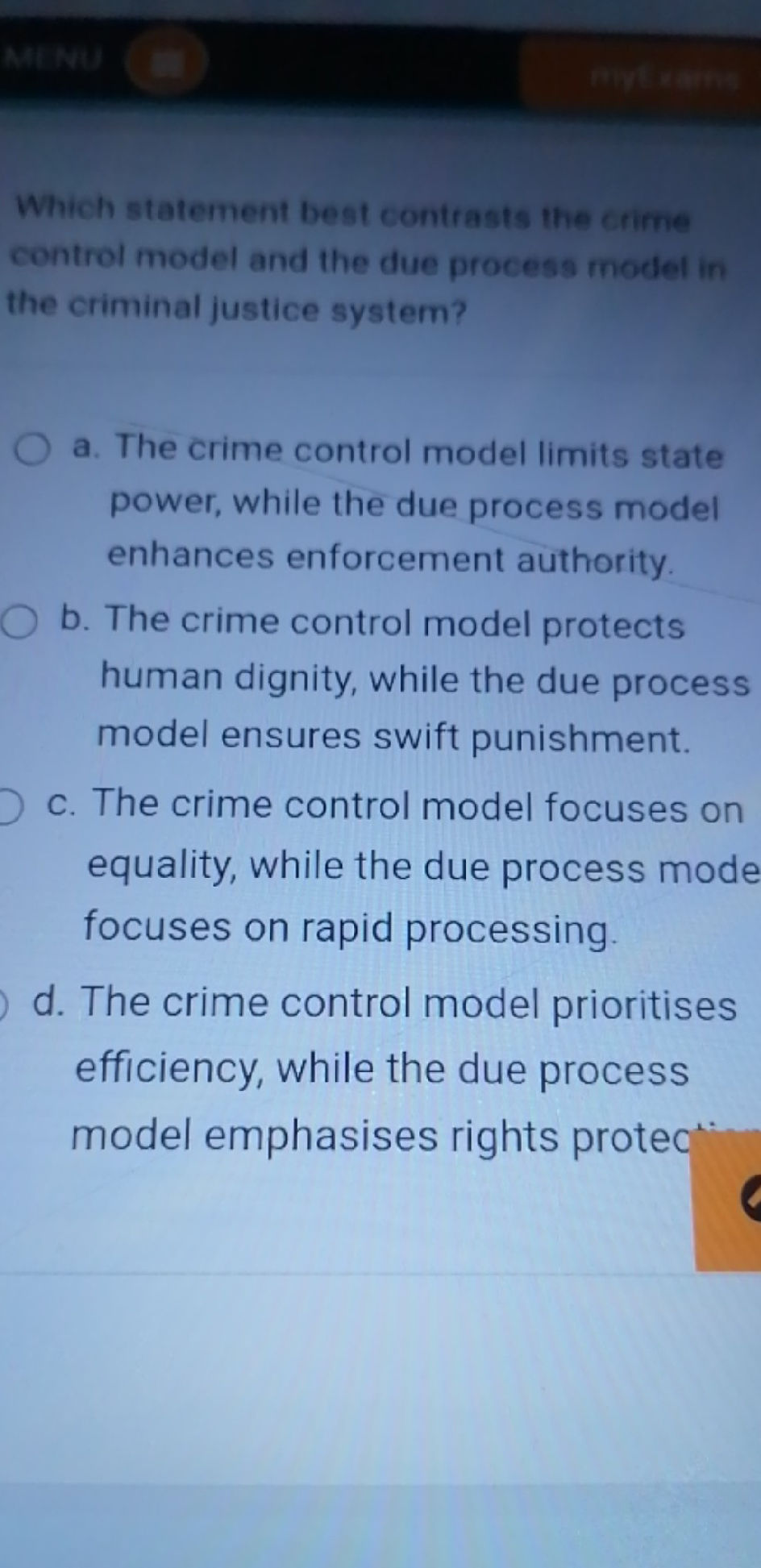 Which statement best contrasts the crime