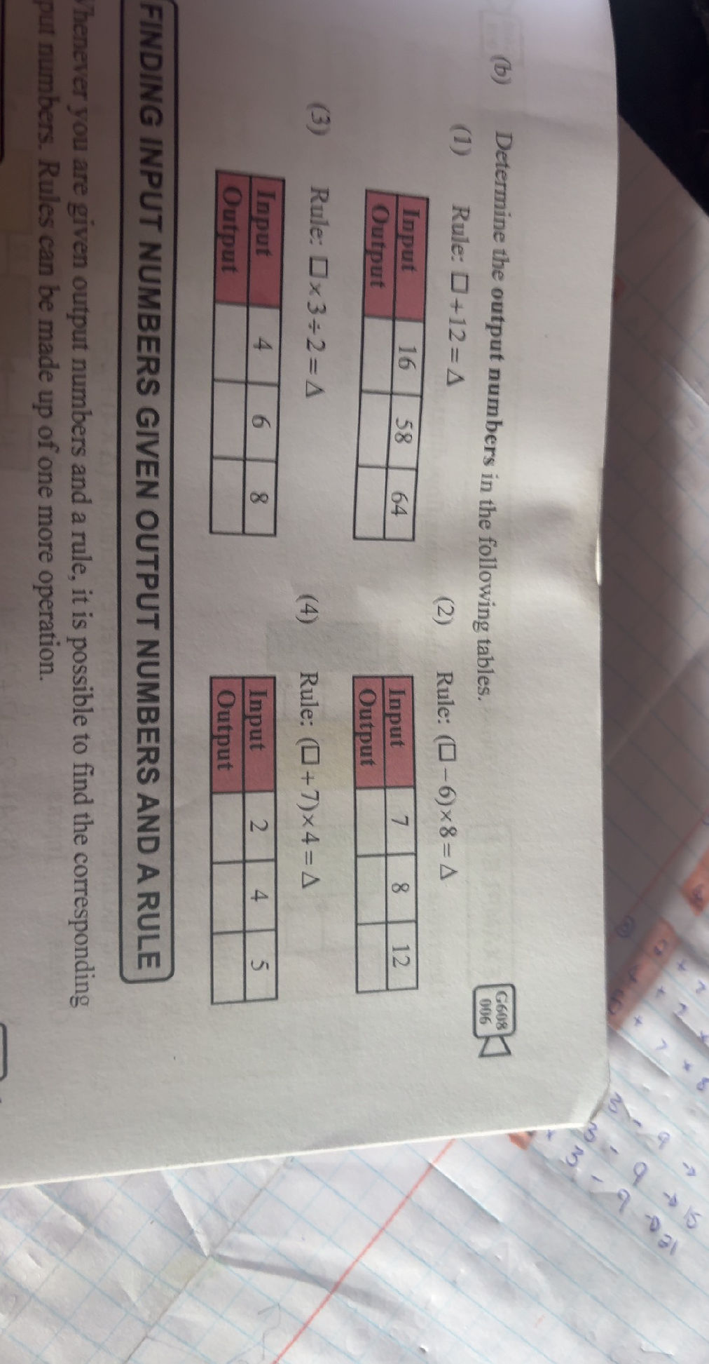 (b) Determine the output numbers in the