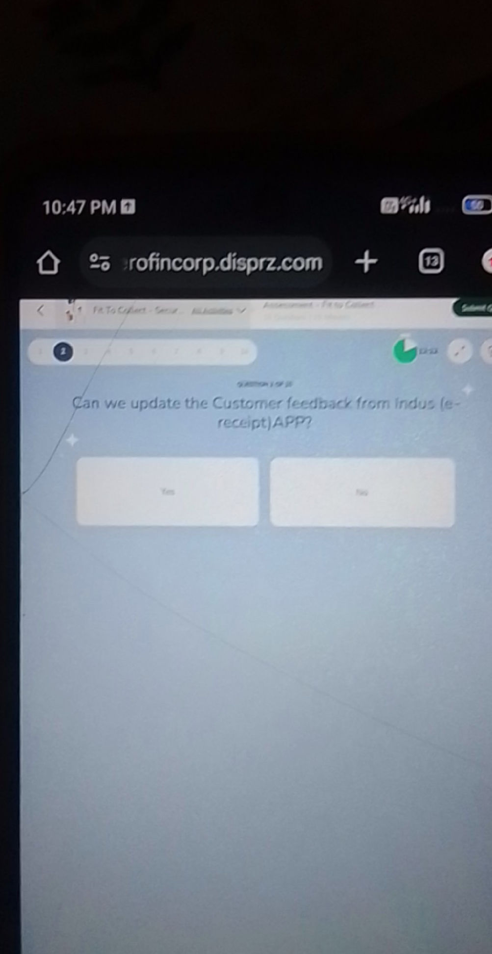 Indus Recipient Software Can we update the Customer feedback from