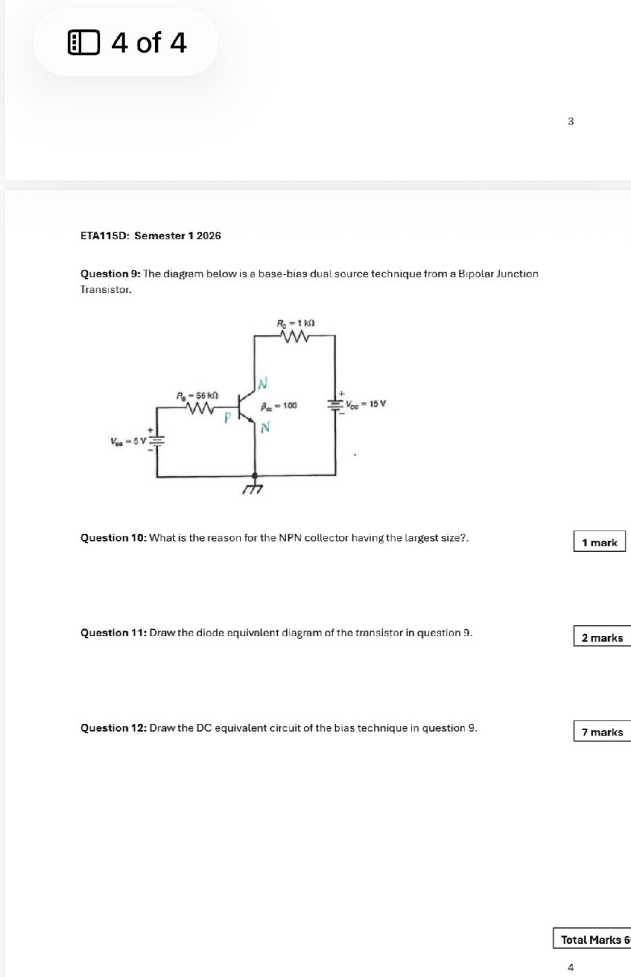 The diagram below is a base-bias dual source