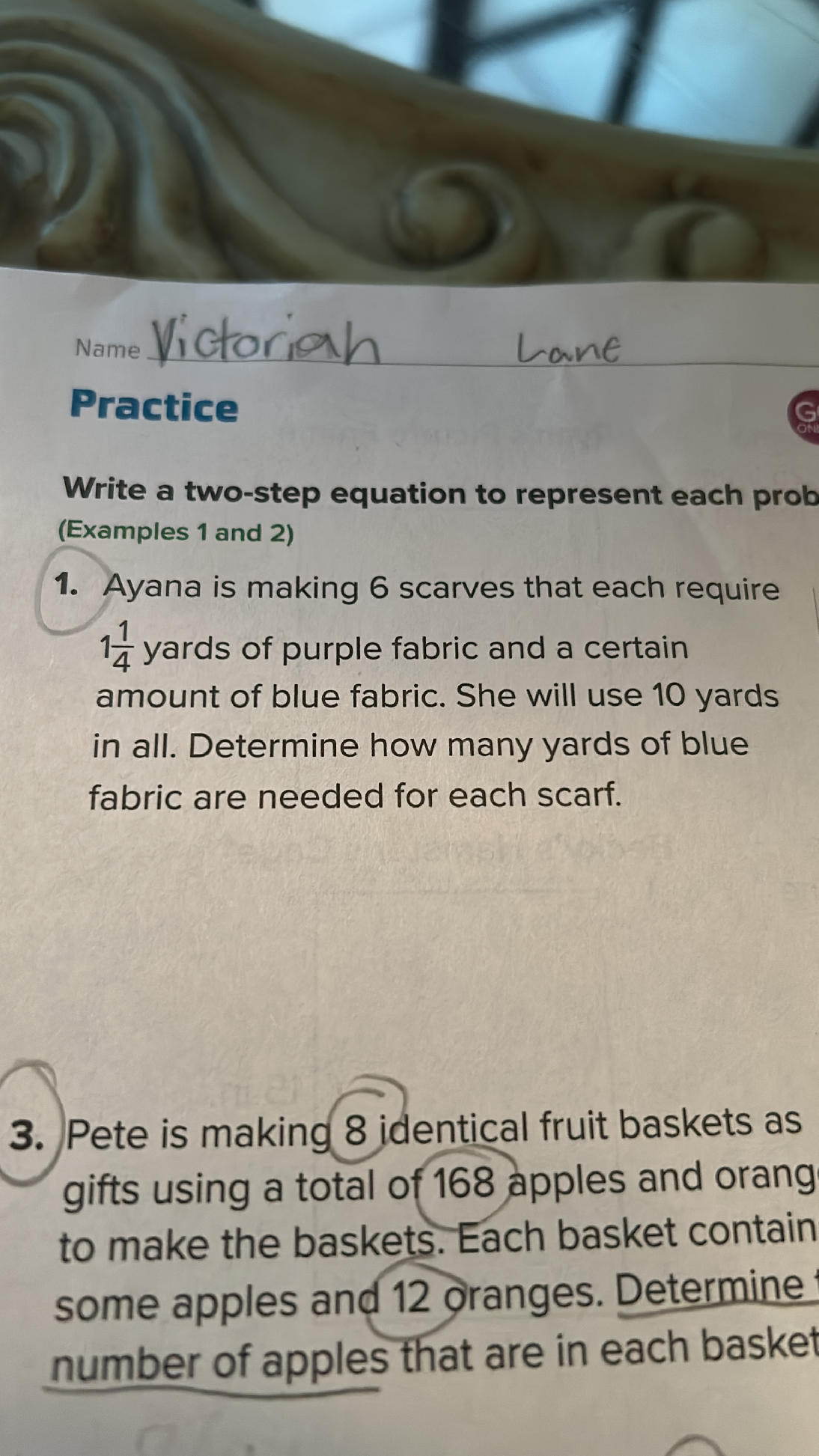 Write a two-step equation to represent each | StudyX