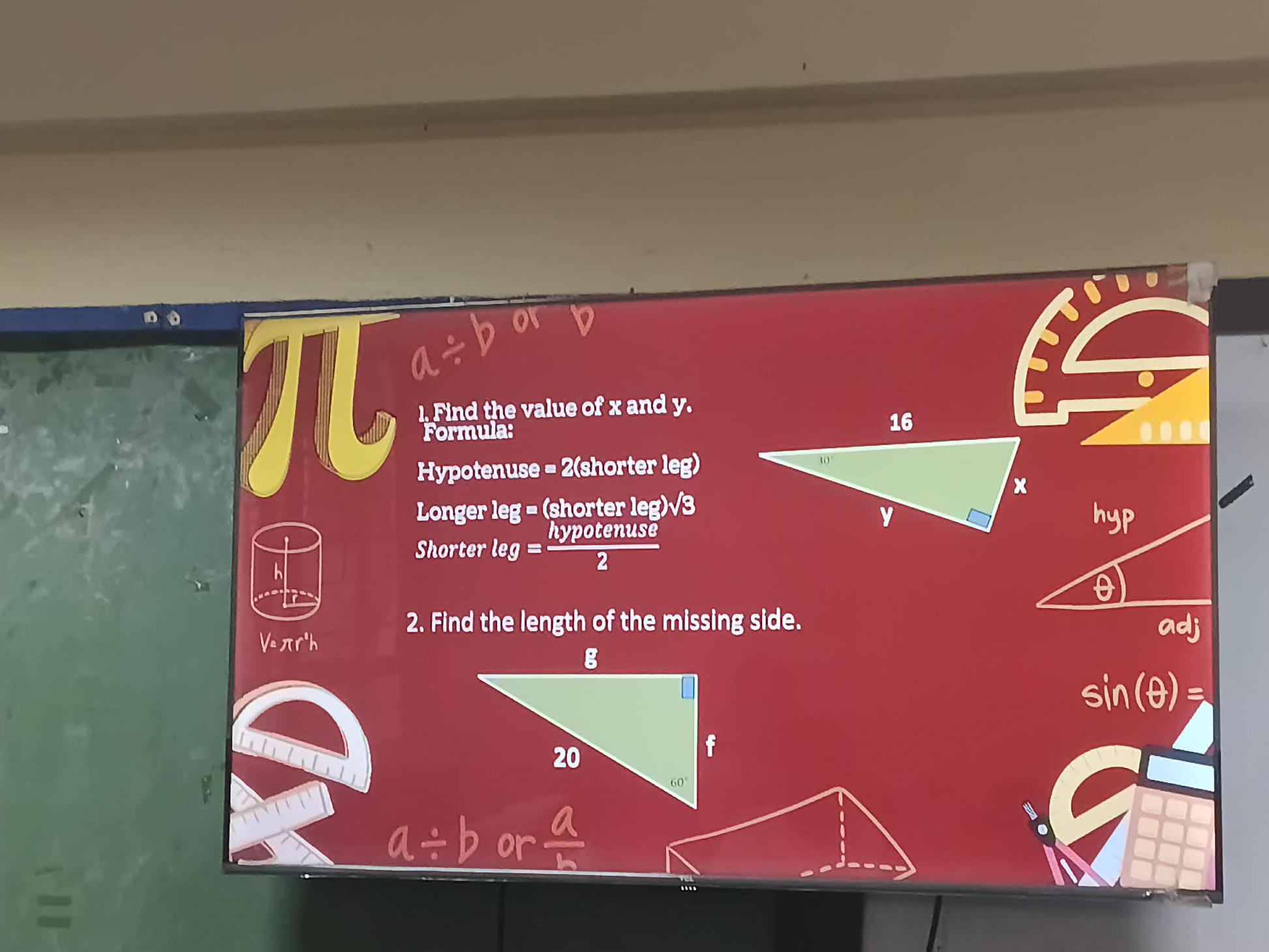 1. Find the value of x and y. Formula: | StudyX