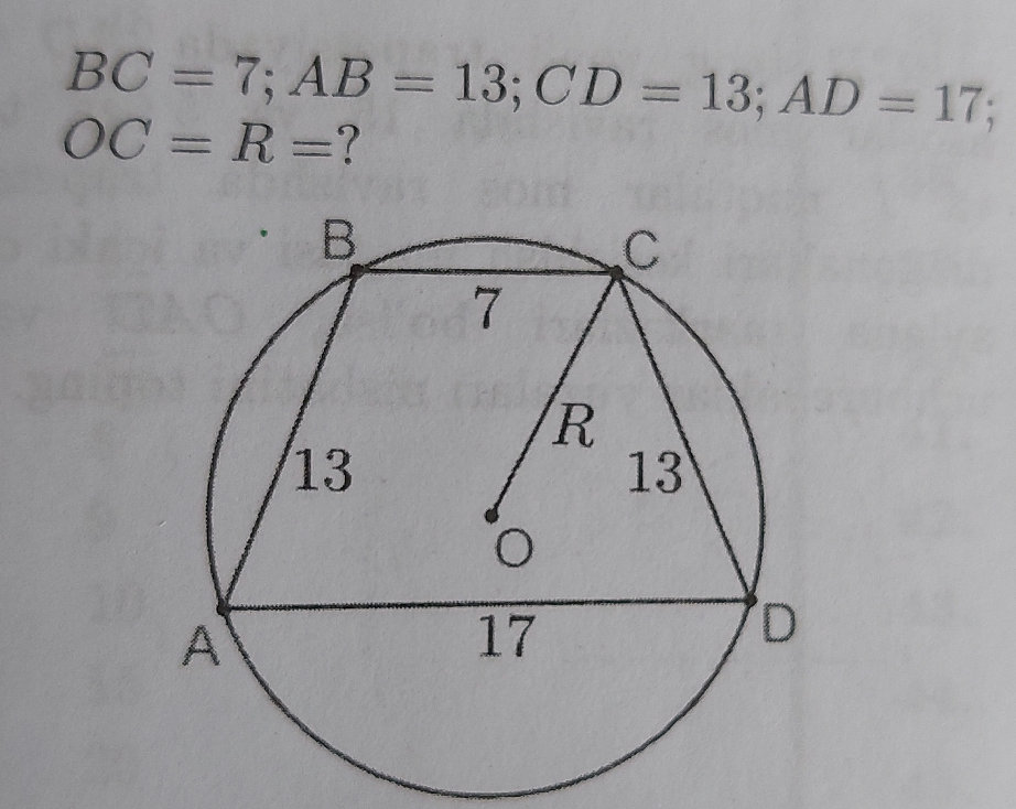 Find the radius $R$ of the circle, where: | StudyX