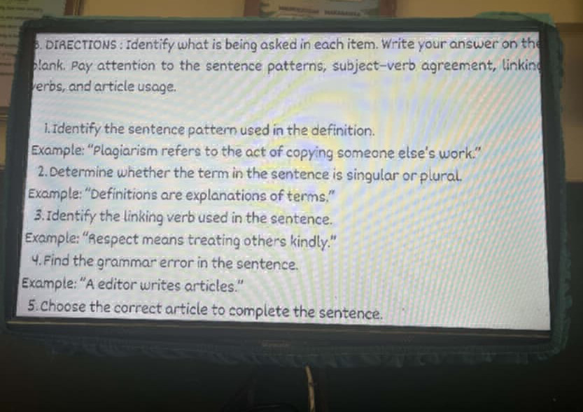 DIRECTIONS : Identify what is being asked in | StudyX
