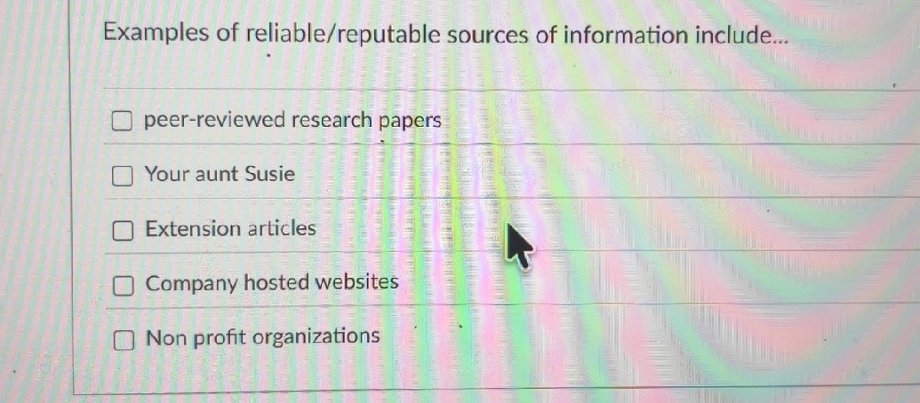 Examples of reliable/reputable sources of | StudyX