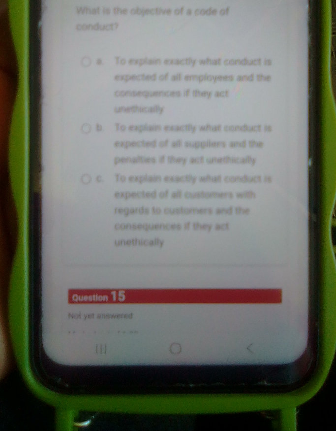 What is the objective of a code of conduct? | StudyX