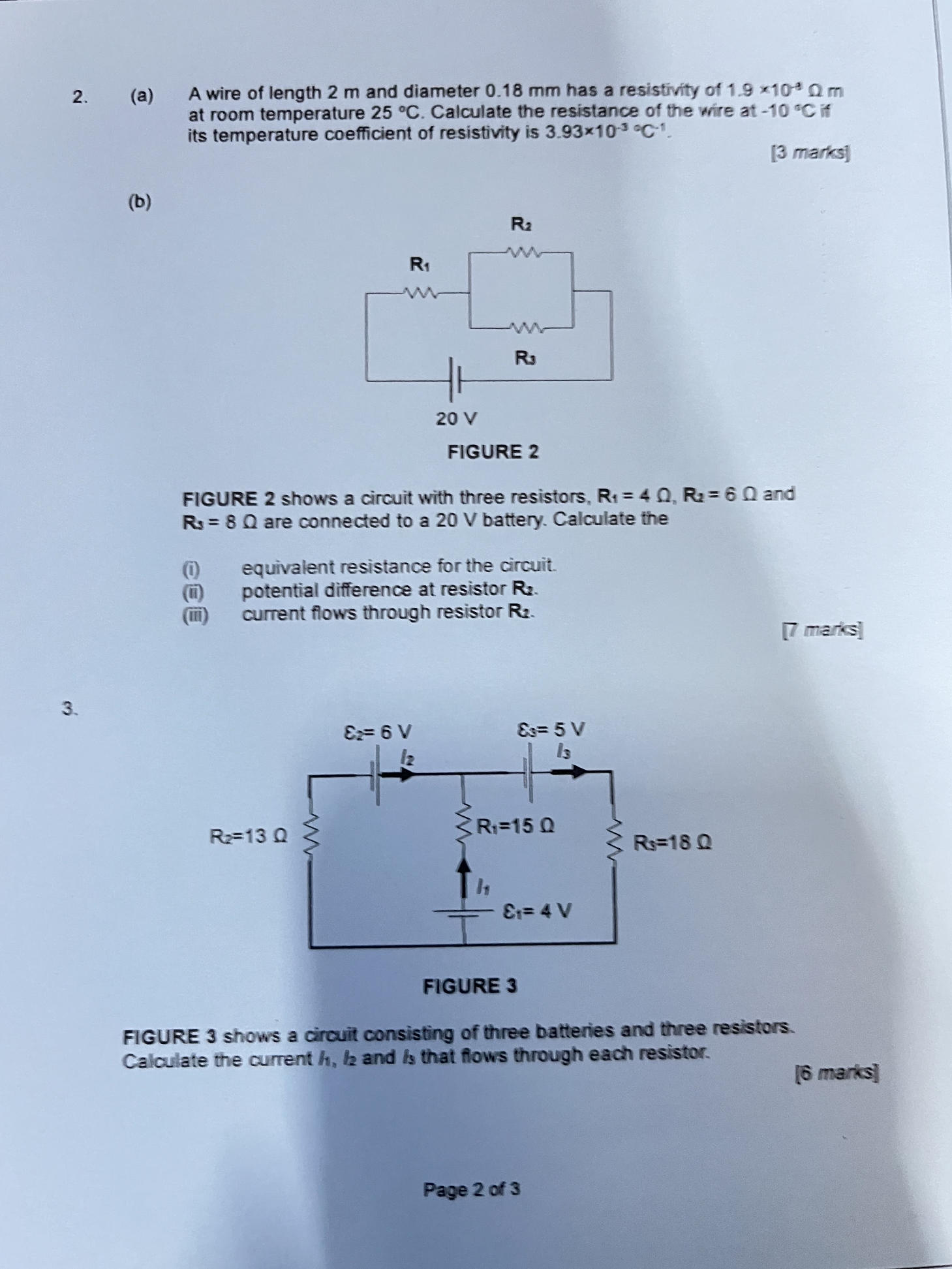 FIGURE 2 shows a circuit with three | StudyX