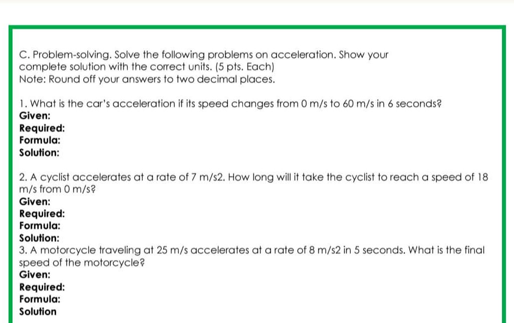 C. Problem-solving. Solve the following | StudyX